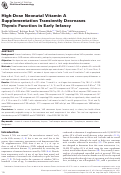 Cover page: High-Dose Neonatal Vitamin A Supplementation Transiently Decreases Thymic Function in Early Infancy