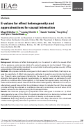 Cover page: E-values for effect heterogeneity and approximations for causal interaction