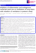 Cover page: Inhibitors of inflammation and endogenous surfactant pool size as modulators of lung injury with initiation of ventilation in preterm sheep