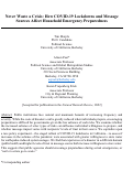 Cover page: Never Waste a Crisis: How COVID-19 Lockdowns and Message Sources Affect Household Emergency Preparedness