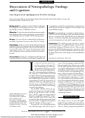 Cover page: Dissociation of Neuropathologic Findings and Cognition: Case Report of an Apolipoprotein E ε2/ε2 Genotype