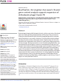 Cover page: BlueFeather, the singleton that wasn’t: Shared gene content analysis supports expansion of Arthrobacter phage Cluster FE