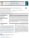 Cover page: Age affects white matter microstructure and episodic memory across the older adult lifespan