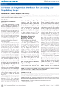 Cover page: A primer on regression methods for decoding cis-regulatory logic