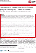 Cover page: The site-specific integration reaction of Listeria phage A118 integrase, a serine recombinase