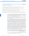 Cover page: Operational Definitions Related to Pediatric Ventilator Liberation