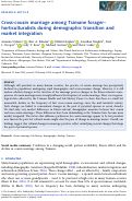 Cover page: Cross-cousin marriage among Tsimane forager-horticulturalists during demographic transition and market integration.