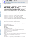 Cover page: Prevalence of transactive response DNA‐binding protein 43 (TDP‐43) proteinopathy in cognitively normal older adults: systematic review and meta‐analysis