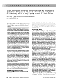 Cover page: Evaluating a tailored intervention to increase screening mammography in an urban area.