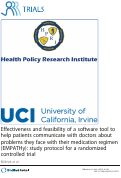 Cover page: Effectiveness and feasibility of a software tool to help patients communicate with doctors about problems they face with their medication regimen (EMPATHy): study protocol for a randomized controlled trial