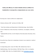 Cover page: Safety and efficacy of custom foldable silicone artificial iris implantation: prospective compassionate-use case series.