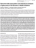 Cover page: Genome-wide association and admixture analysis of glaucoma in the Women's Health Initiative.