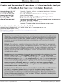 Cover page: Gender and Inconsistent Evaluations: A Mixed-methods Analysis of Feedback for Emergency Medicine Residents