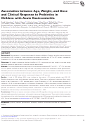 Cover page: Association between Age, Weight, and Dose and Clinical Response to Probiotics in Children with Acute Gastroenteritis