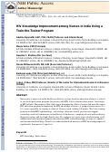 Cover page: HIV Knowledge Improvement Among Nurses in India: Using a Train-the-Trainer Program