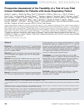 Cover page: Prospective Assessment of the Feasibility of a Trial of Low-Tidal Volume Ventilation for Patients with Acute Respiratory Failure.