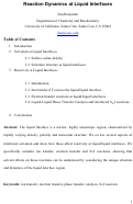 Cover page: Reaction Dynamics at Liquid Interfaces