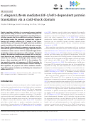 Cover page: C. elegans LIN-66 mediates EIF-3/eIF3-dependent protein translation via a cold-shock domain.