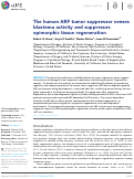 Cover page: The human ARF tumor suppressor senses blastema activity and suppresses epimorphic tissue regeneration