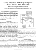 Cover page: Compact 160-Gb/s add-drop multiplexer with a 40-Gb/s base rate using electroabsorption modulators