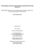 Cover page: The External Damage Cost of Direct Noise From Motor Vehicles