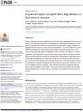 Cover page: Impaired hepatic amyloid-beta degradation in Alzheimer’s disease