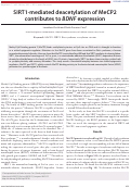 Cover page: SIRT1-mediated deacetylation of MeCP2 contributes to BDNF expression