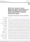 Cover page: Multi-Omic Analyses Reveal Bifidogenic Effect and Metabolomic Shifts in Healthy Human Cohort Supplemented With a Prebiotic Dietary Fiber Blend