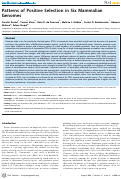 Cover page: Patterns of Positive Selection in Six Mammalian Genomes