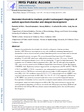 Cover page: Neonatal chemokine markers predict subsequent diagnosis of autism spectrum disorder and delayed development