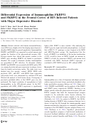 Cover page: Differential Expression of Immunophilins FKBP51 and FKBP52 in the Frontal Cortex of HIV-Infected Patients with Major Depressive Disorder