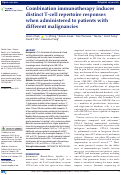 Cover page: Combination immunotherapy induces distinct T-cell repertoire responses when administered to patients with different malignancies