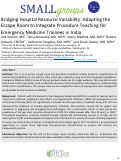 Cover page: Bridging Hospital Resource Variability: Adapting the Escape Room to Integrate Procedure Teaching for Emergency Medicine Trainees in India