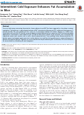 Cover page: Intermittent cold exposure enhances fat accumulation in mice.