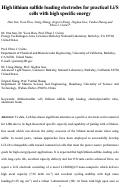 Cover page: High lithium sulfide loading electrodes for practical Li/S cells with high specific energy