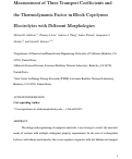 Cover page: Measurement of Three Transport Coefficients and the Thermodynamic Factor in Block Copolymer Electrolytes with Different Morphologies