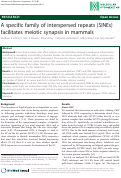 Cover page: A specific family of interspersed repeats (SINEs) facilitates meiotic synapsis in mammals