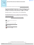 Cover page: Segmented Model Selection in Quantile Regression Using the Minimum Description Length Principle