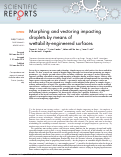 Cover page: Morphing and vectoring impacting droplets by means of wettability-engineered surfaces.