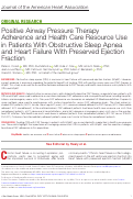 Cover page: Positive Airway Pressure Therapy Adherence and Health Care Resource Use in Patients With Obstructive Sleep Apnea and Heart Failure With Preserved Ejection Fraction.