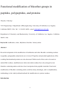 Cover page: Functional Modification of Thioether Groups in Peptides, Polypeptides, and Proteins