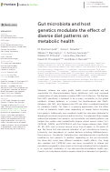 Cover page: Gut microbiota and host genetics modulate the effect of diverse diet patterns on metabolic health