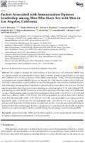 Cover page: Factors Associated with Immunization Opinion Leadership among Men Who Have Sex with Men in Los Angeles, California