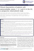 Cover page: Clinical characteristics of patients with spinocerebellar ataxias 1, 2, 3 and 6 in the US; A prospective observational study