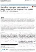 Cover page: Central nervous system transcriptome of Biomphalaria alexandrina, an intermediate host for schistosomiasis