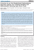 Cover page: Protection by an Oral Disubstituted Hydroxylamine Derivative against Loss of Retinal Ganglion Cell Differentiation following Optic Nerve Crush