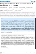 Cover page: A High-Density Genome-Wide Association Screen of Sporadic ALS in US Veterans