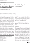 Cover page: The standardized exposure index for digital radiography: an opportunity for optimization of radiation dose to the pediatric population