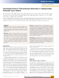 Cover page: Oncologist factors that influence referrals to subspecialty palliative care clinics.