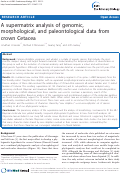 Cover page: A supermatrix analysis of genomic, morphological, and paleontological data from crown Cetacea